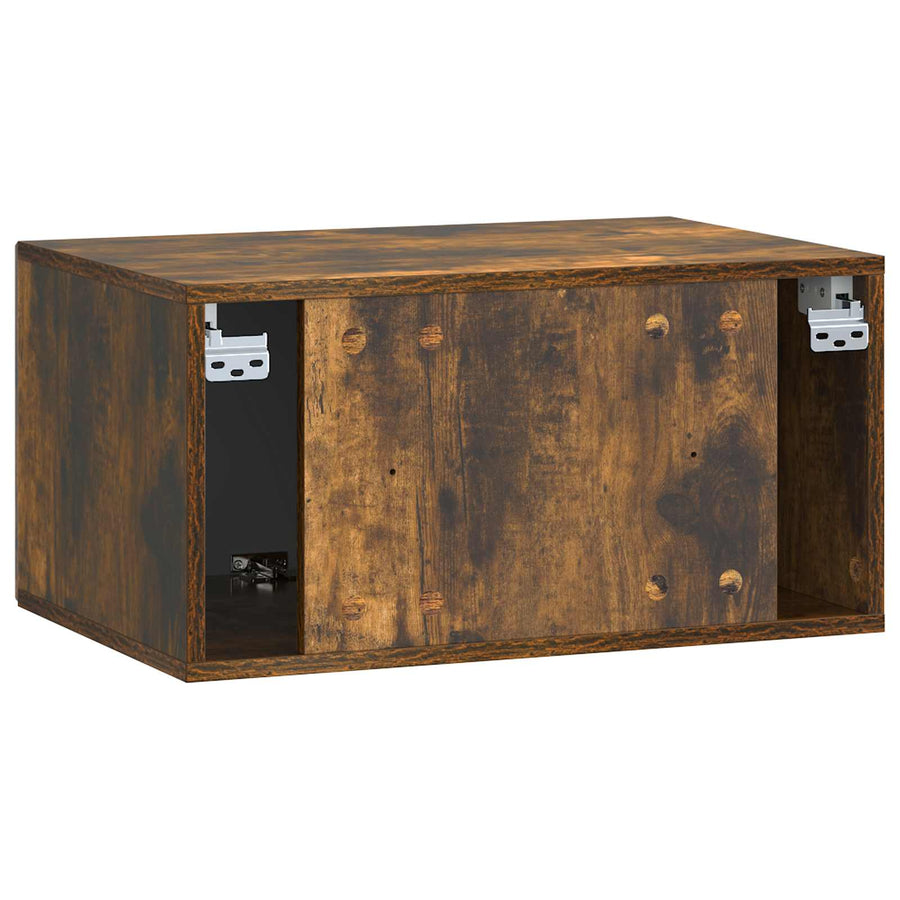 Wandbeugel TV-kast Gerookt eiken 59,5 x 41 x 30 cm Bewerkt hout