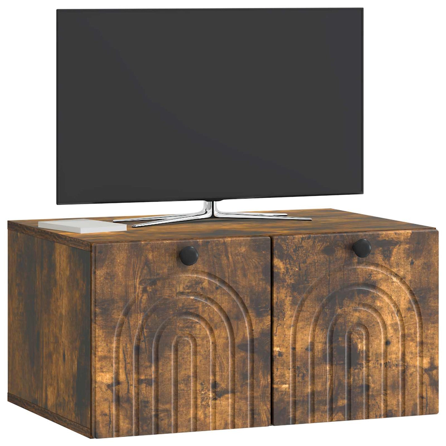 Wandbeugel TV-kast Gerookt eiken 59,5 x 41 x 30 cm Bewerkt hout