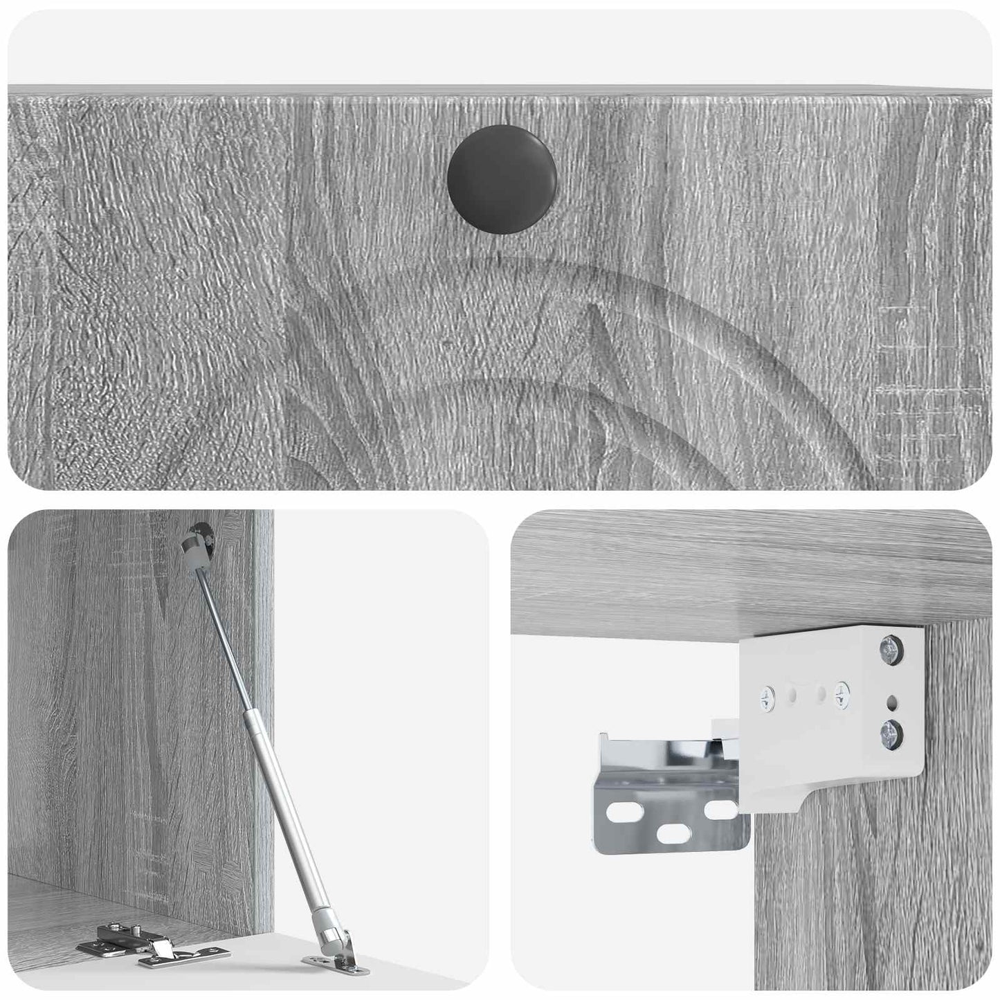 Wandbeugel TV-kast Grijs sonoma 59,5 x 41 x 30 cm Bewerkt hout