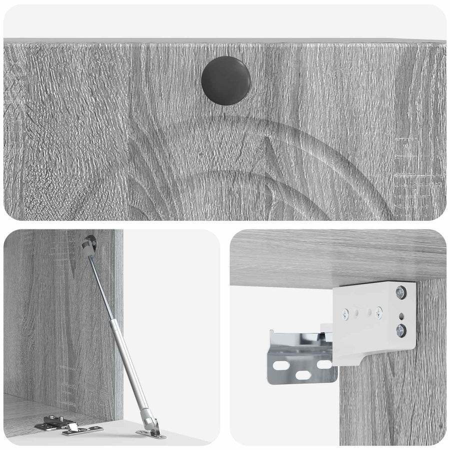 Wandbeugel TV-kast Grijs sonoma 59,5 x 41 x 30 cm Bewerkt hout