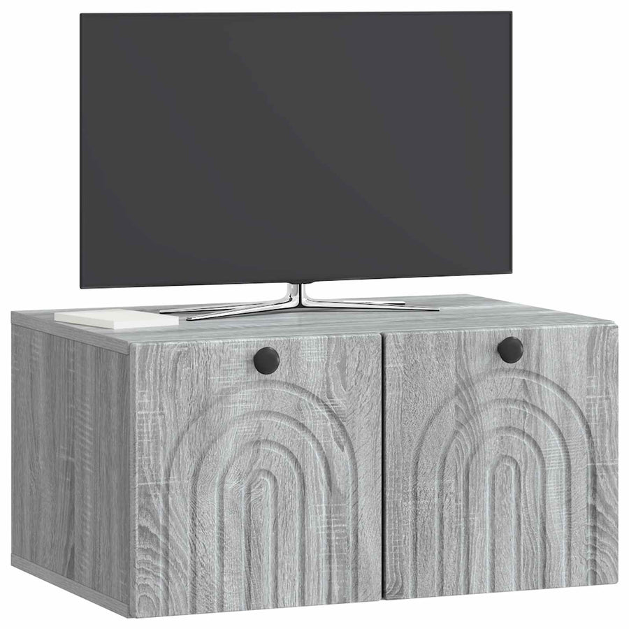 Wandbeugel TV-kast Grijs sonoma 59,5 x 41 x 30 cm Bewerkt hout