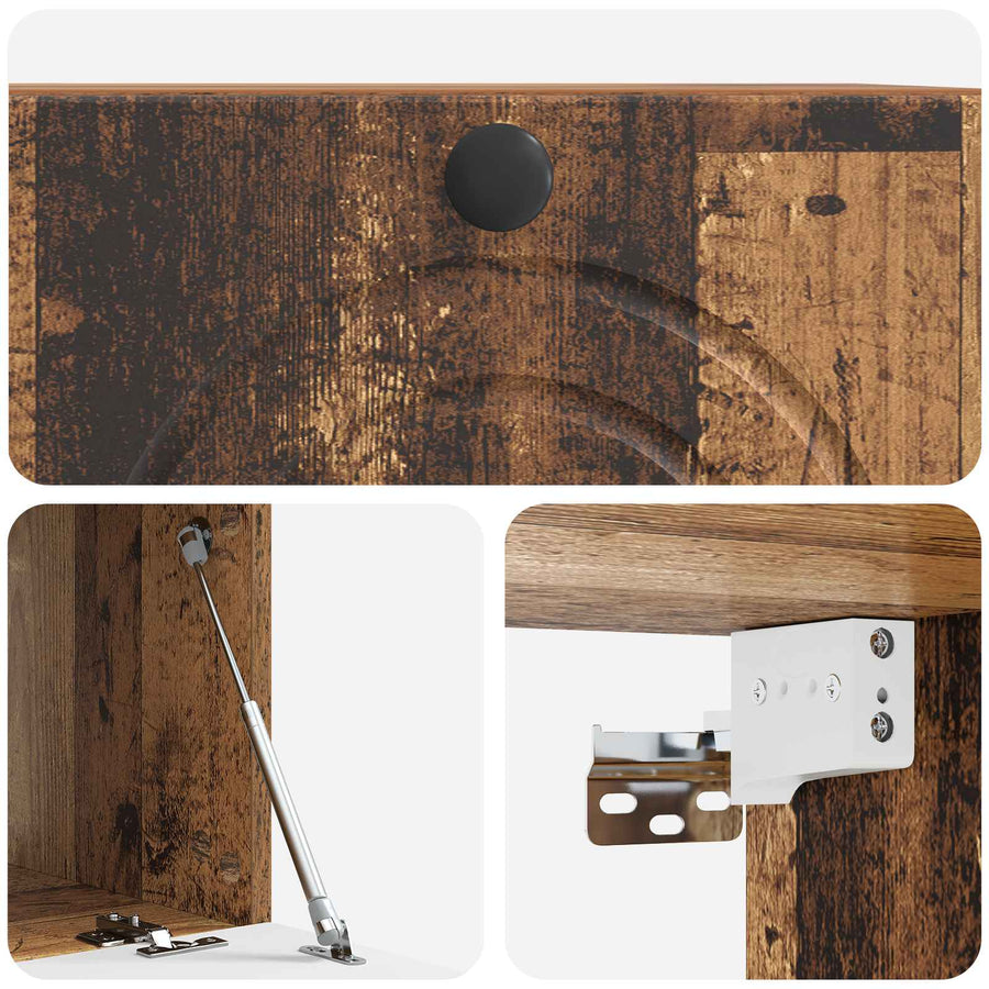 Wandbeugel TV-kast Oud hout 59,5 x 41 x 30 cm Bewerkt hout