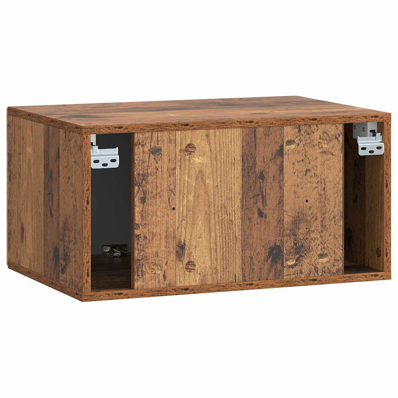 Wandbeugel TV-kast Oud hout 59,5 x 41 x 30 cm Bewerkt hout