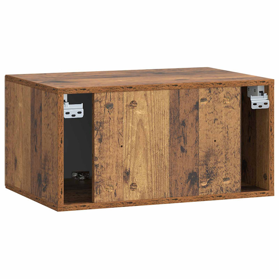 Wandbeugel TV-kast Oud hout 59,5 x 41 x 30 cm Bewerkt hout