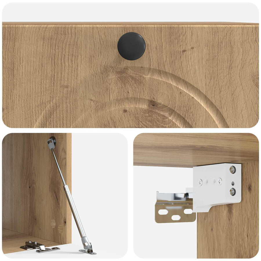 Wandbeugel TV-kast Artisanaal eiken 59,5 x 41 x 30 cm