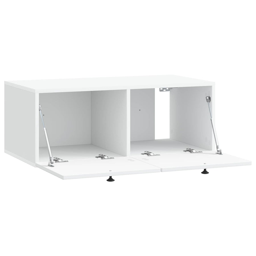 Wandbeugel TV-kast Wit 78,5 x 41 x 30 cm Bewerkt hout