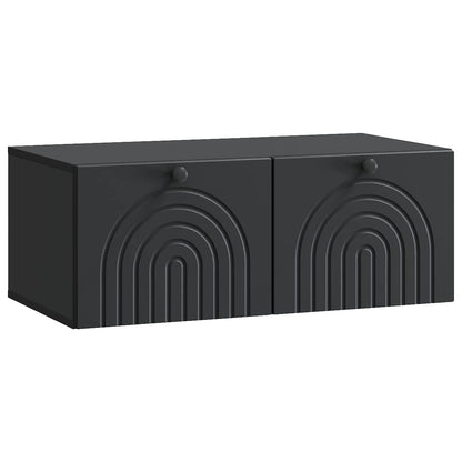 Wandbeugel TV-kast Zwart 78,5 x 41 x 30 cm Bewerkt hout