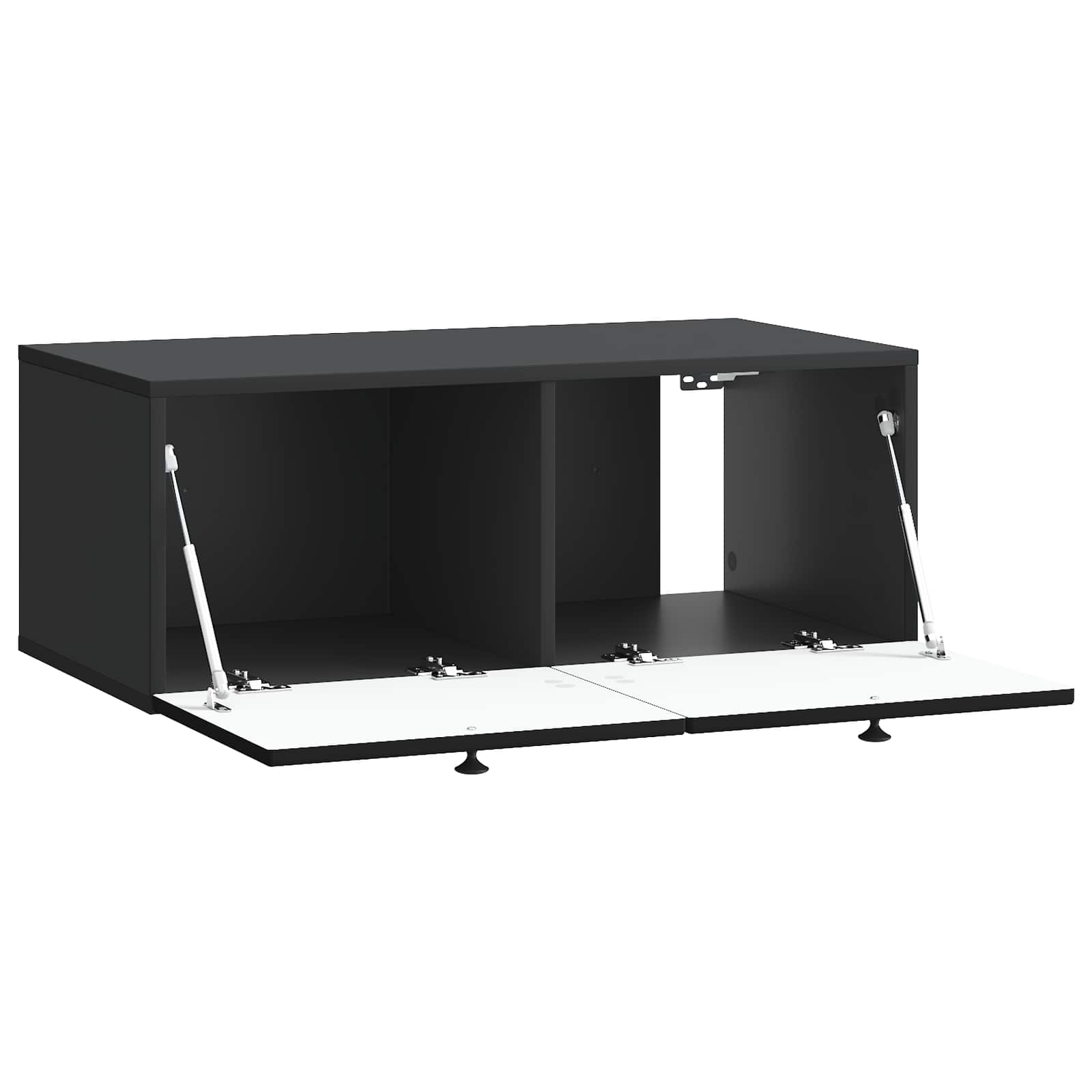 Wandbeugel TV-kast Zwart 78,5 x 41 x 30 cm Bewerkt hout
