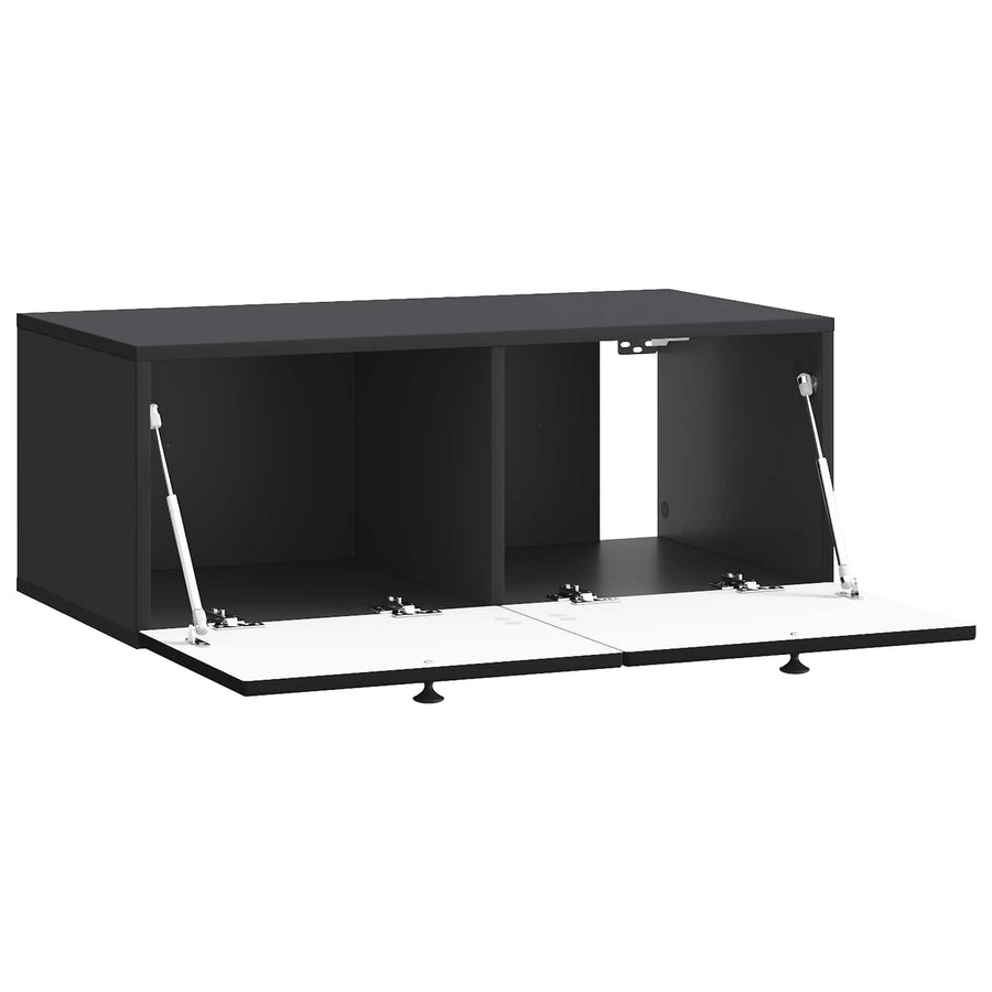 Wandbeugel TV-kast Zwart 78,5 x 41 x 30 cm Bewerkt hout