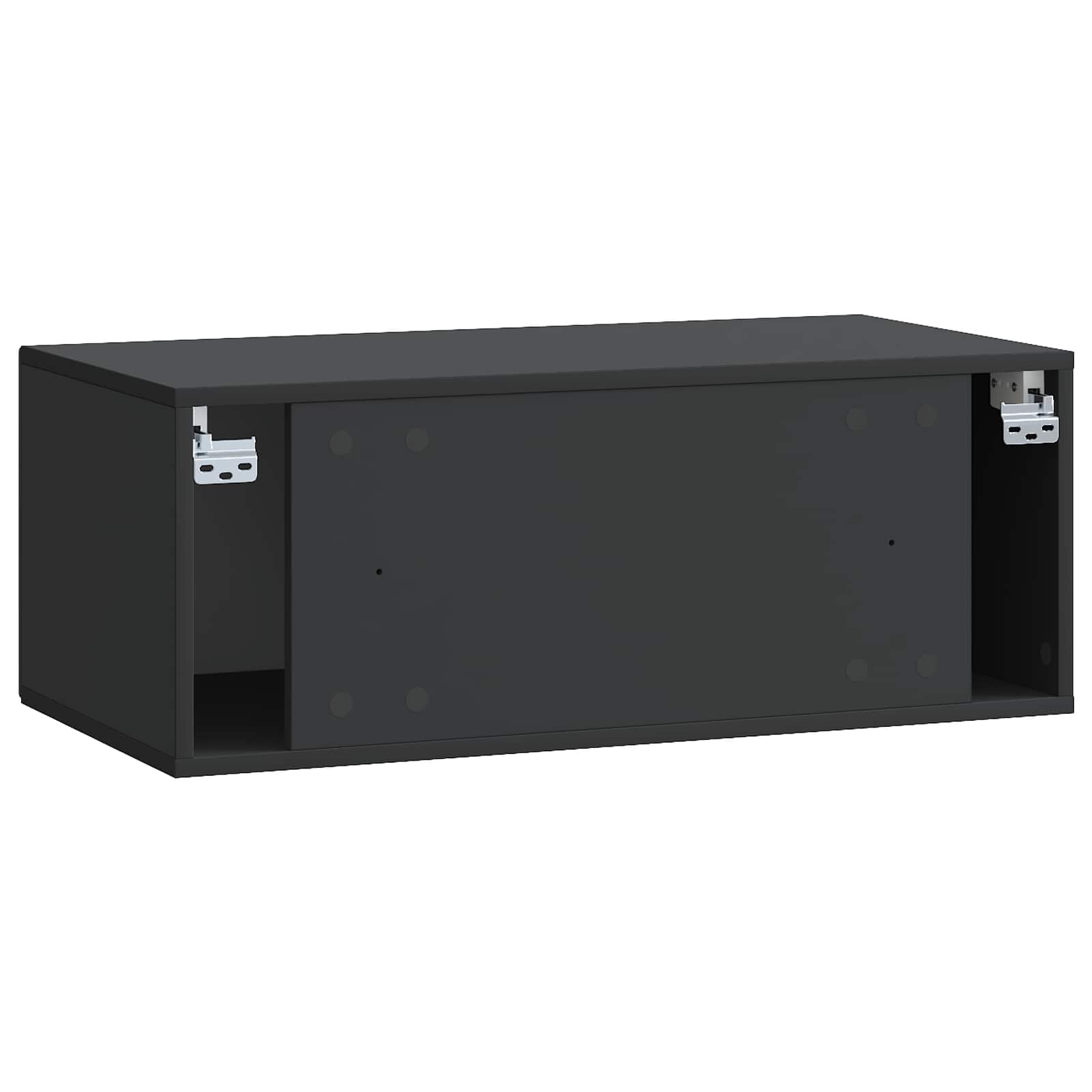 Wandbeugel TV-kast Zwart 78,5 x 41 x 30 cm Bewerkt hout