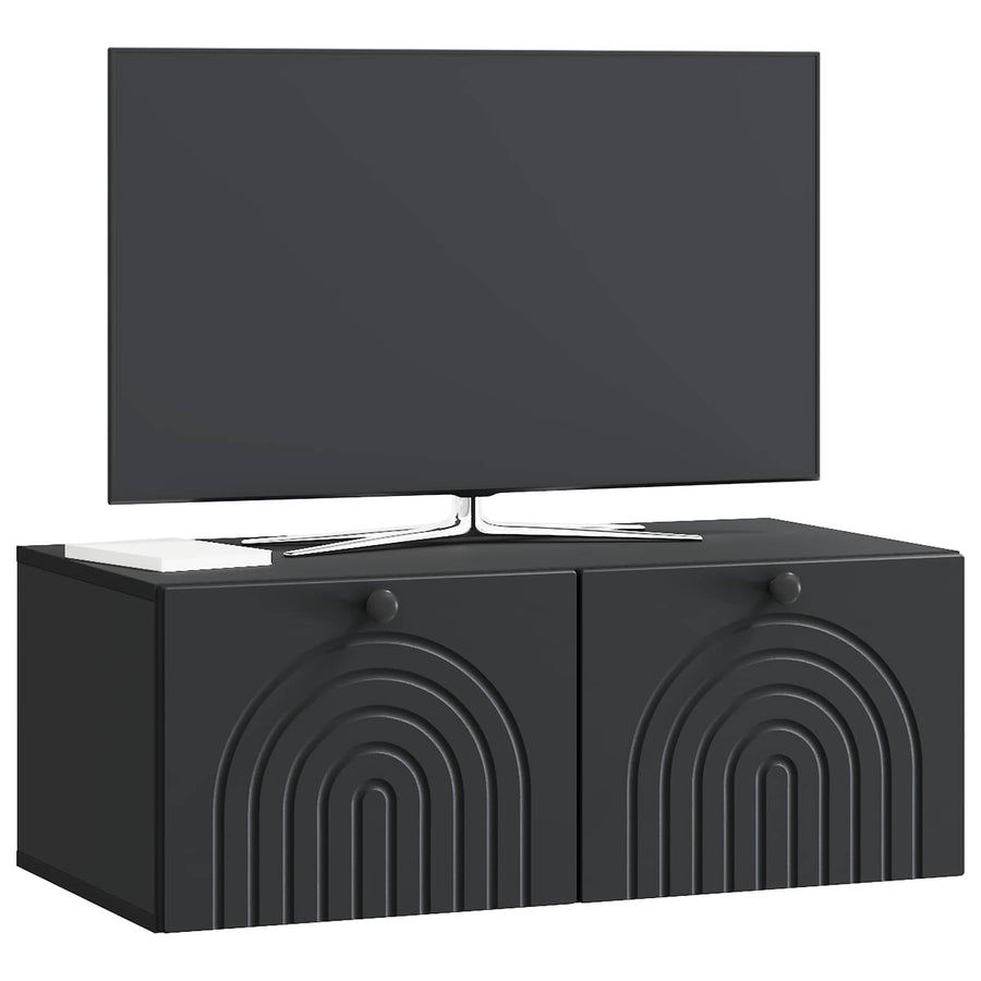 Wandbeugel TV-kast Zwart 78,5 x 41 x 30 cm Bewerkt hout