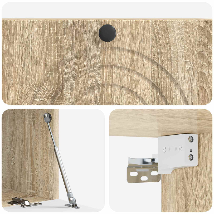 Wandbeugel TV-kast Sonoma Eiken 78,5 x 41 x 30 cm Bewerkt hout