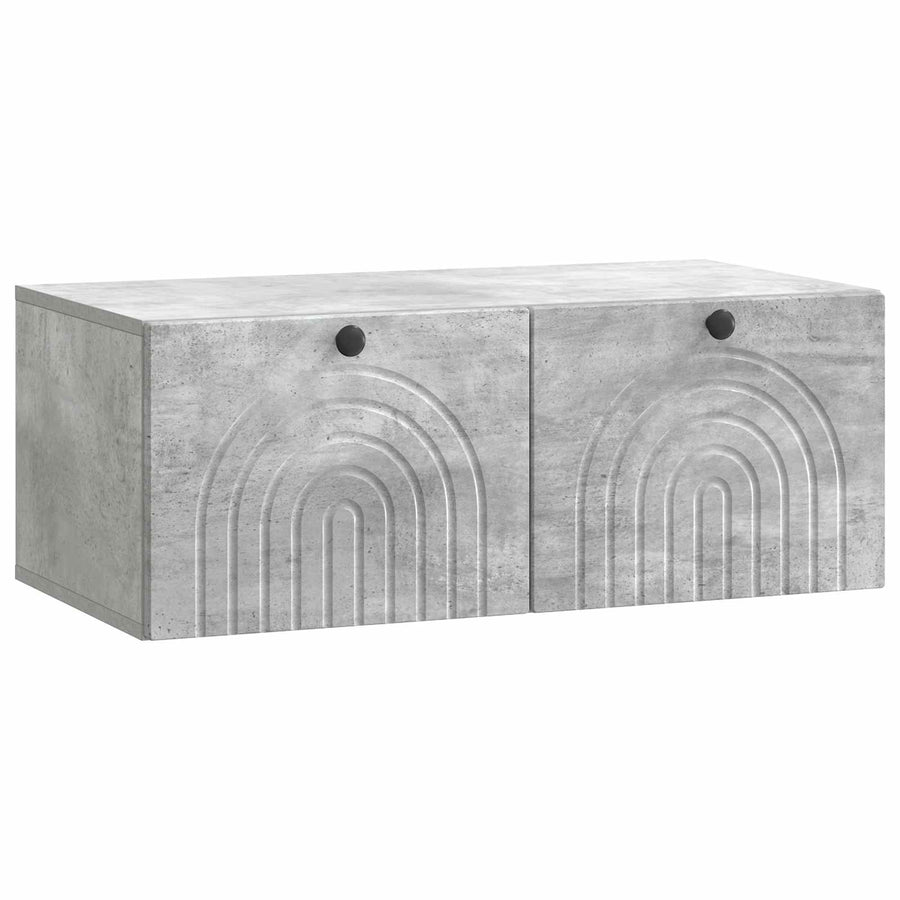 Wandbeugel TV-kast Betongrijs 78,5 x 41 x 30 cm Bewerkt hout