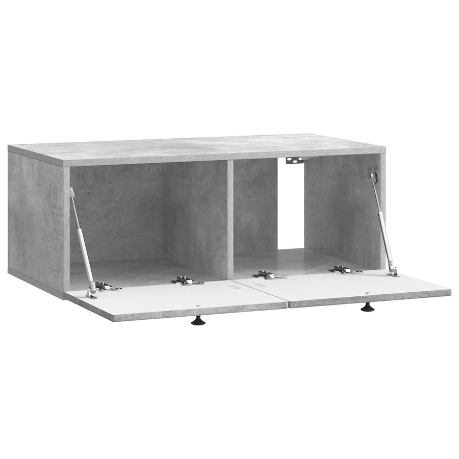 Wandbeugel TV-kast Betongrijs 78,5 x 41 x 30 cm Bewerkt hout