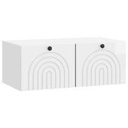 Wandkast 78,5x41x30 cm bewerkt hout hoogglans wit