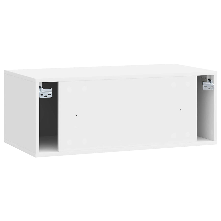 Wandbeugel TV-kast Hoogglans Wit 78,5 x 41 x 30 cm Bewerkt hout