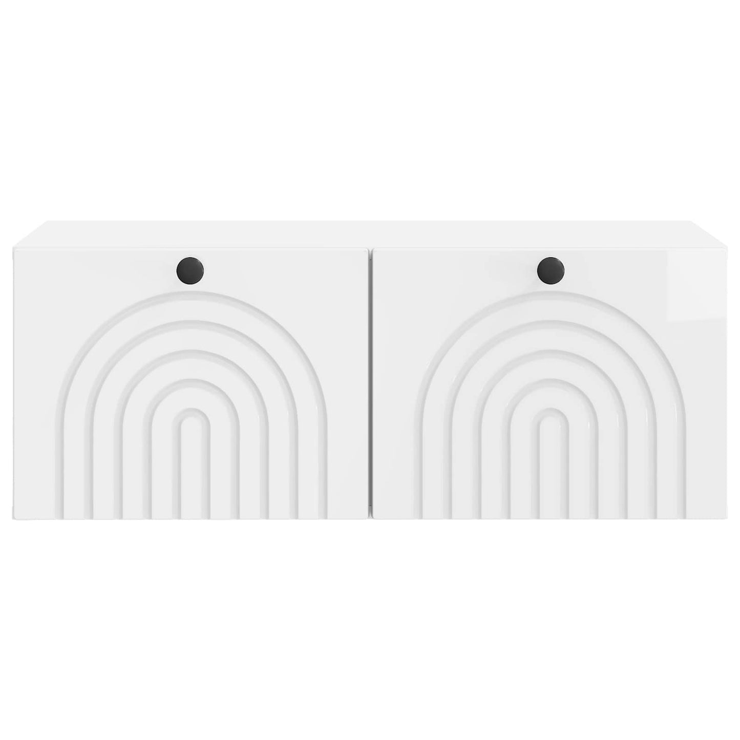 Wandbeugel TV-kast Hoogglans Wit 78,5 x 41 x 30 cm Bewerkt hout