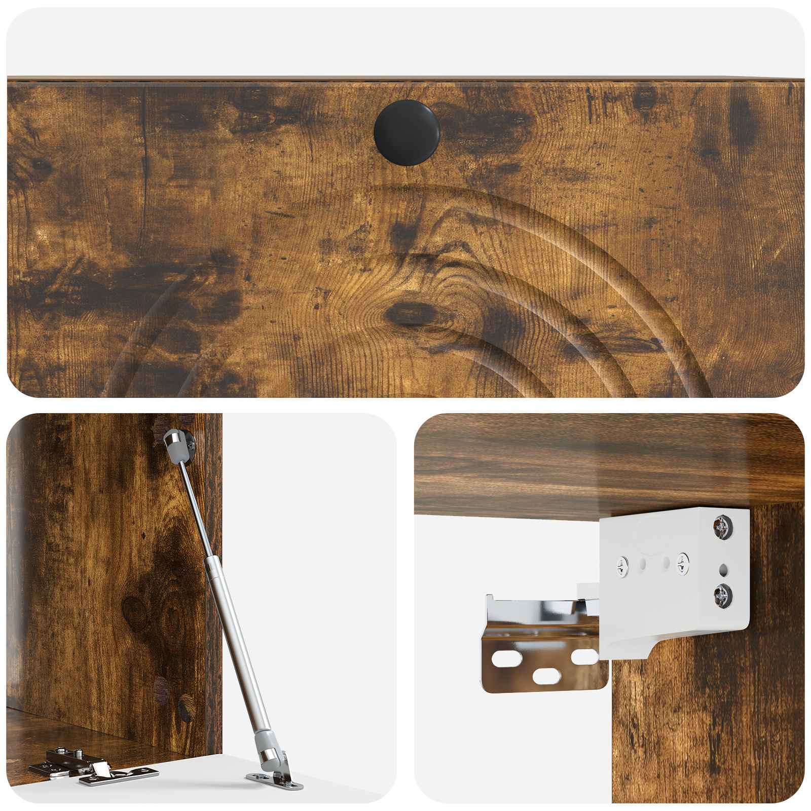Wandbeugel TV-kast Gerookt eiken 78,5 x 41 x 30 cm Bewerkt hout