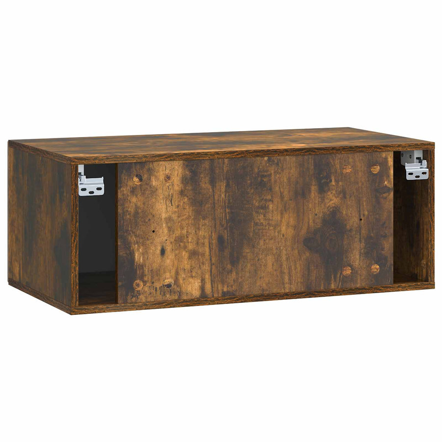 Wandbeugel TV-kast Gerookt eiken 78,5 x 41 x 30 cm Bewerkt hout