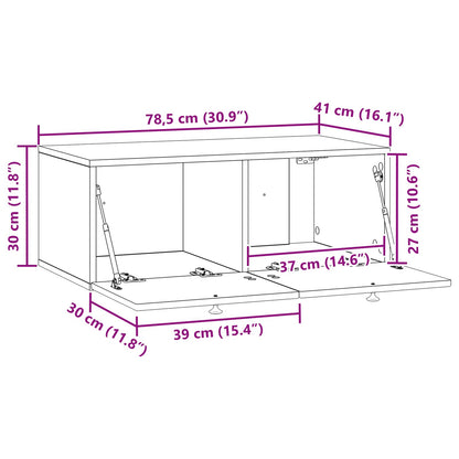 Wandbeugel TV-kast Gerookt eiken 78,5 x 41 x 30 cm Bewerkt hout