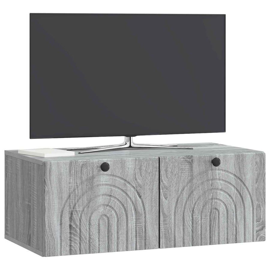 Wandbeugel TV-kast Grijs sonoma 78,5 x 41 x 30 cm Bewerkt hout
