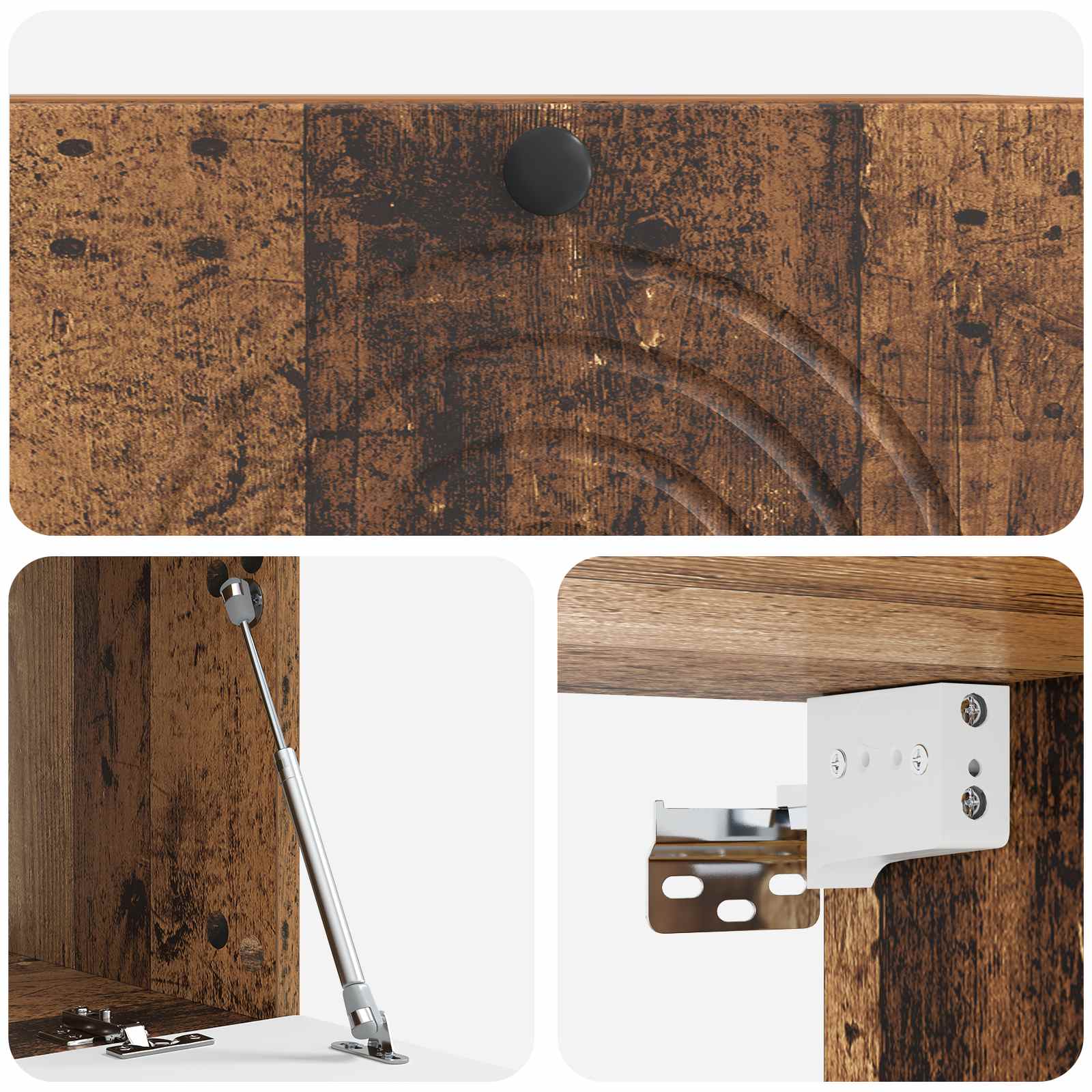 Wandbeugel TV-kast Oud hout 78,5 x 41 x 30 cm Bewerkt hout