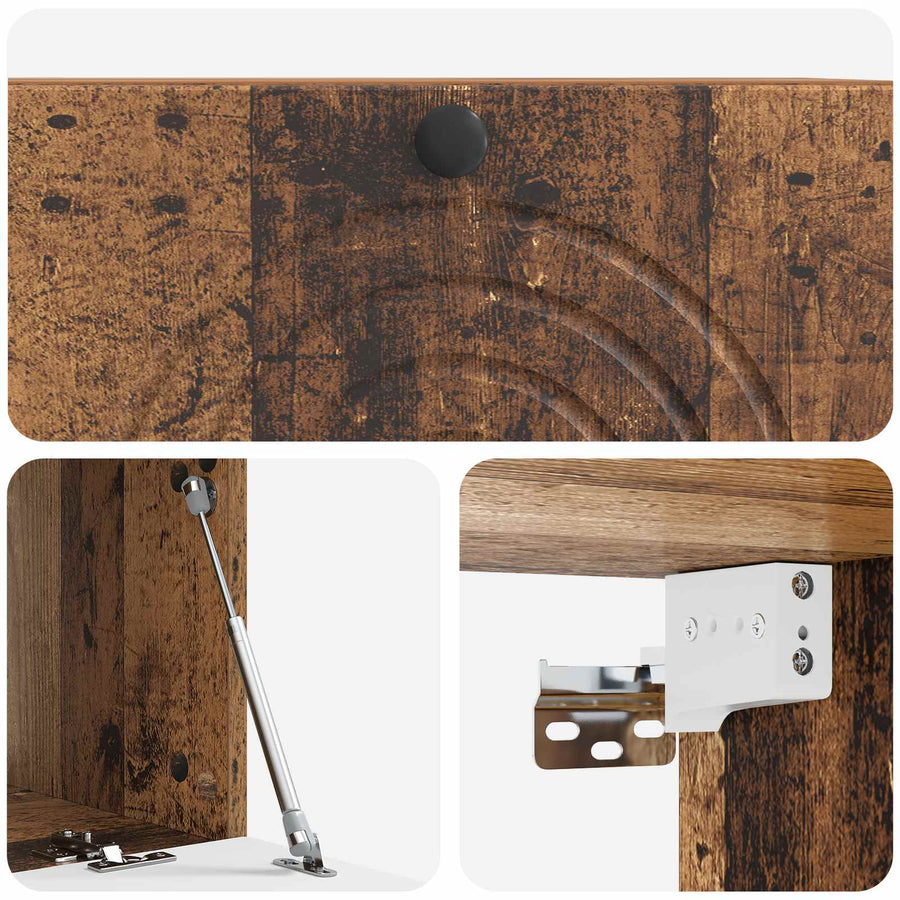 Wandbeugel TV-kast Oud hout 78,5 x 41 x 30 cm Bewerkt hout