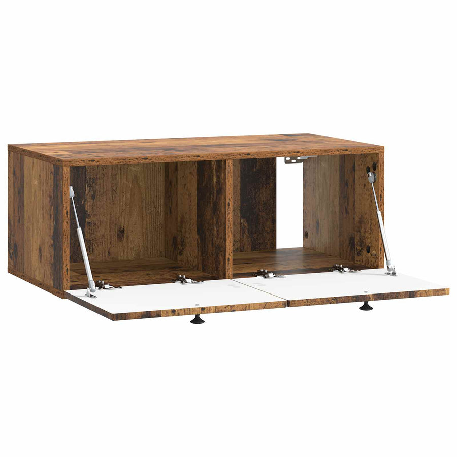 Wandbeugel TV-kast Oud hout 78,5 x 41 x 30 cm Bewerkt hout