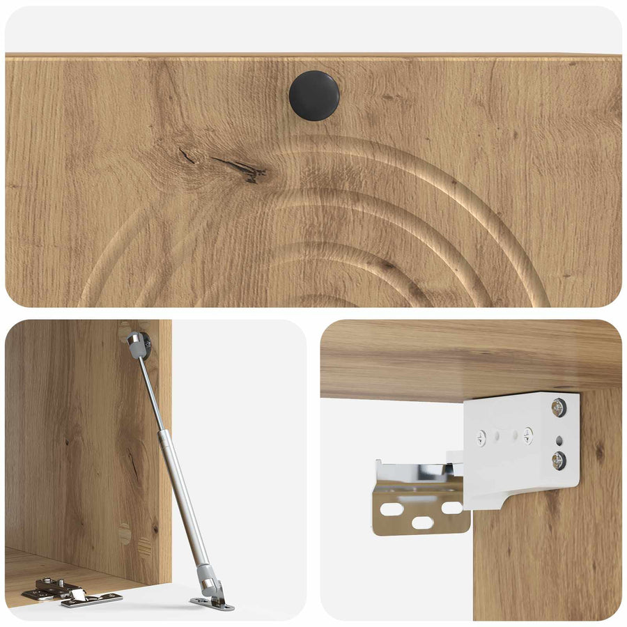 Wandbeugel TV-kast Artisanaal eiken 78,5 x 41 x 30 cm
