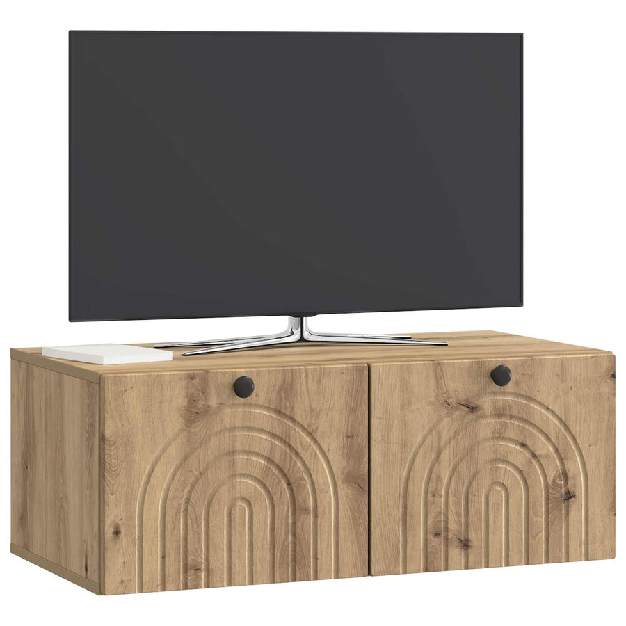 Wandbeugel TV-kast Artisanaal eiken 78,5 x 41 x 30 cm