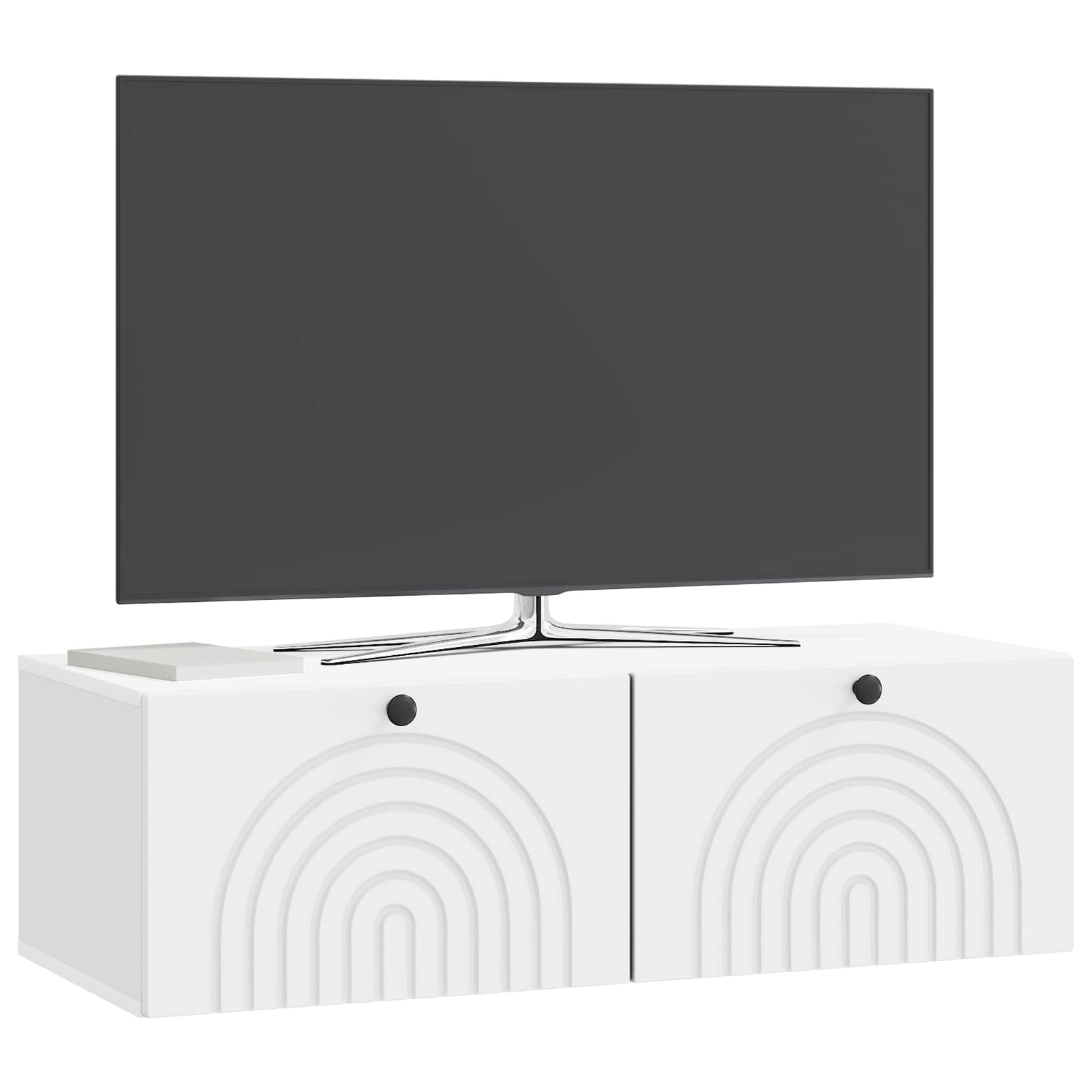 Wandbeugel TV-kast Wit 99 x 41 x 30 cm Bewerkt hout