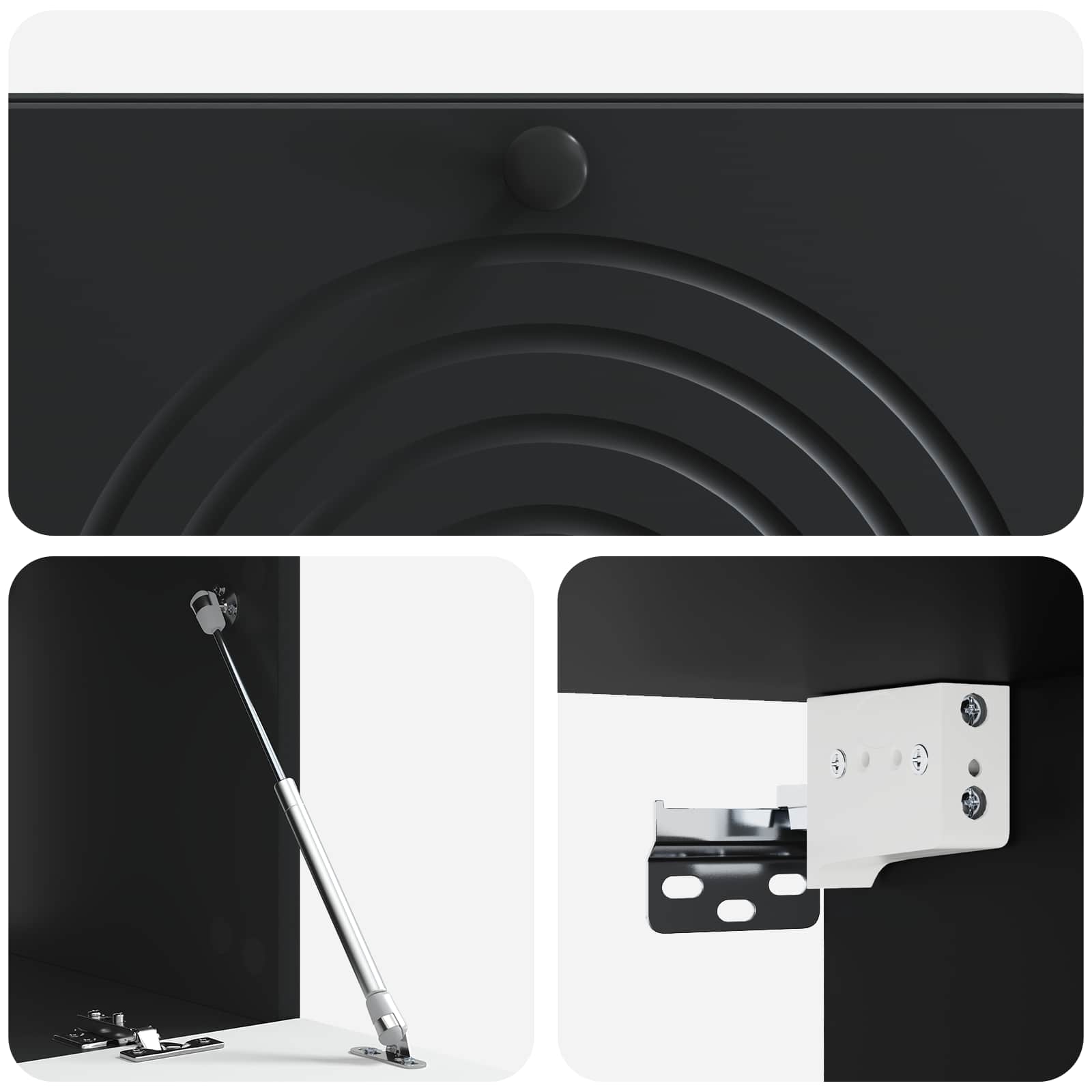 Wandbeugel TV-kast Zwart 99 x 41 x 30 cm Bewerkt hout