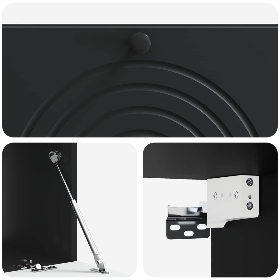 Wandbeugel TV-kast Zwart 99 x 41 x 30 cm Bewerkt hout