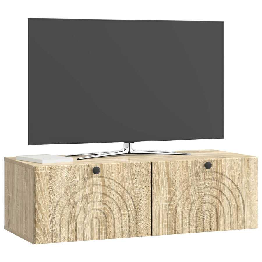 Wandbeugel TV-kast Sonoma Eiken 98 x 41 x 30 cm Bewerkt hout