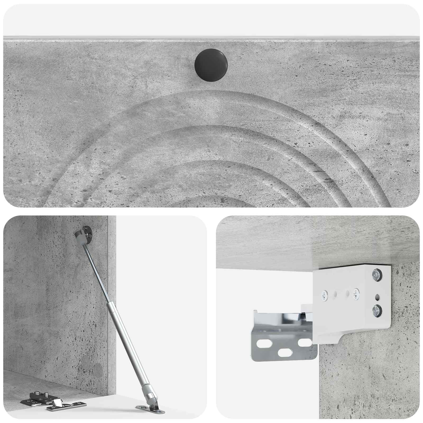 Wandbeugel TV-kast Betongrijs 99 x 41 x 30 cm Bewerkt hout