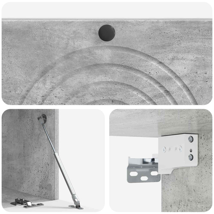 Wandbeugel TV-kast Betongrijs 99 x 41 x 30 cm Bewerkt hout