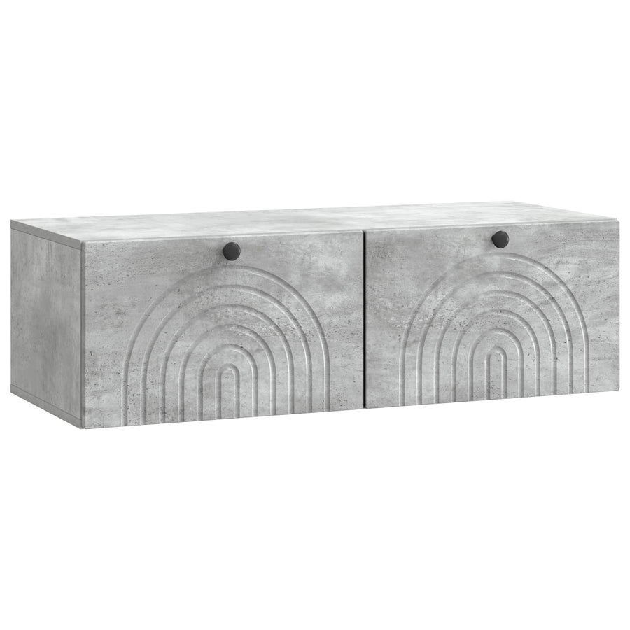 Wandbeugel TV-kast Betongrijs 99 x 41 x 30 cm Bewerkt hout