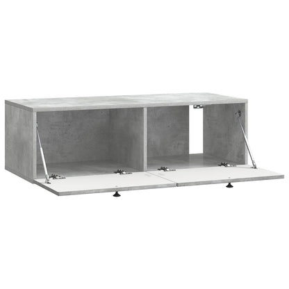 Wandbeugel TV-kast Betongrijs 99 x 41 x 30 cm Bewerkt hout