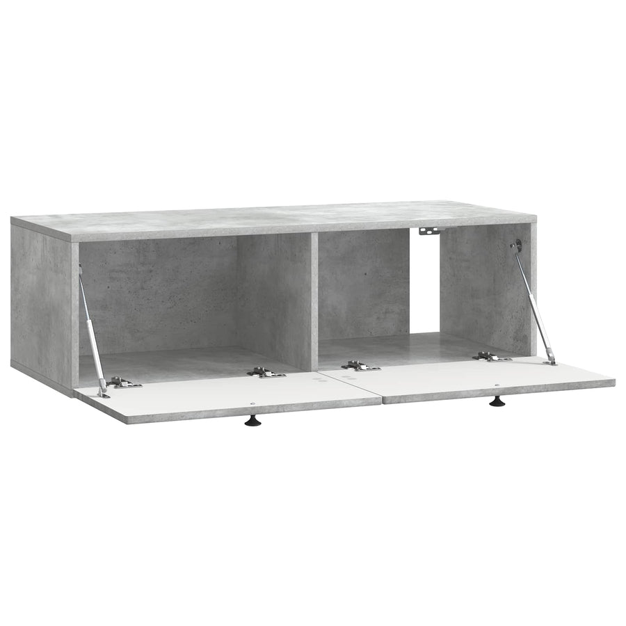Wandbeugel TV-kast Betongrijs 99 x 41 x 30 cm Bewerkt hout