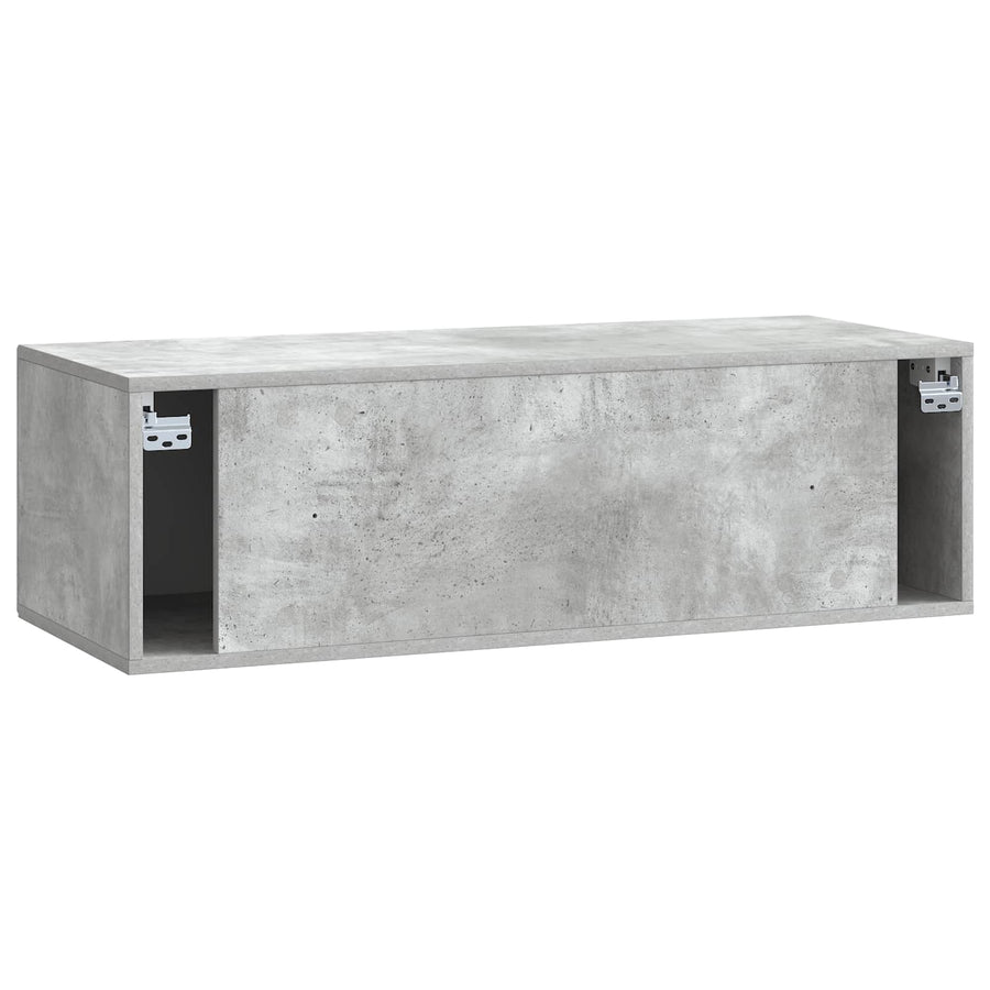 Wandbeugel TV-kast Betongrijs 99 x 41 x 30 cm Bewerkt hout
