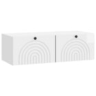 Wall-mounted TV cabinet High Gloss White 98 x 41 x 30 cm Engineered wood