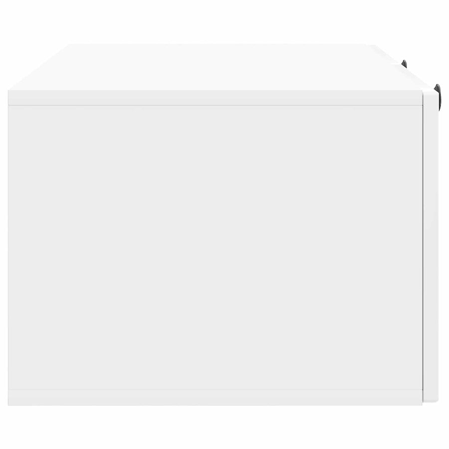 Wandbeugel TV-kast Hoogglans Wit 98 x 41 x 30 cm Bewerkt hout