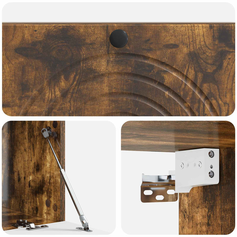 Wandbeugel TV-kast Gerookt eiken 99 x 41 x 30 cm Bewerkt hout