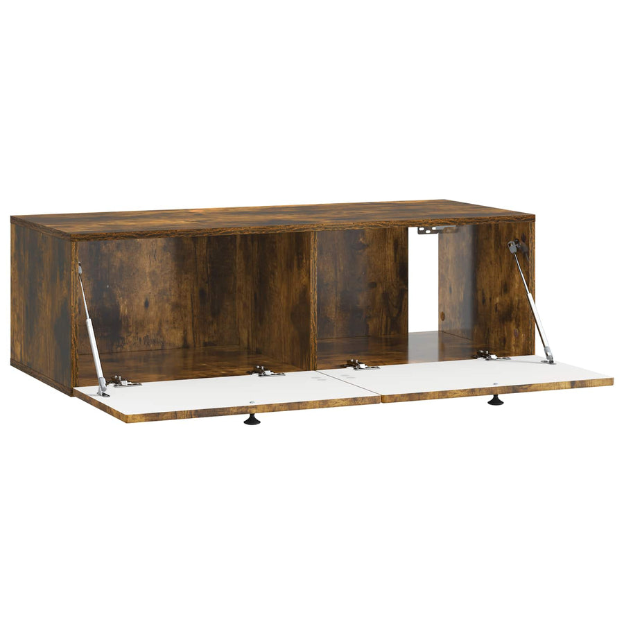 Wandbeugel TV-kast Gerookt eiken 99 x 41 x 30 cm Bewerkt hout