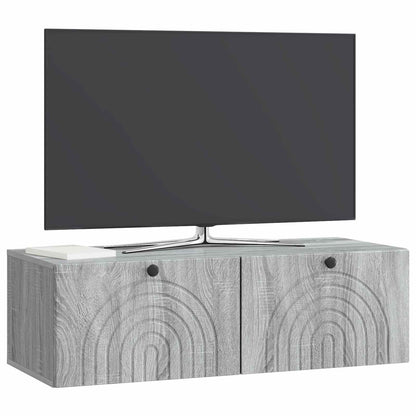 Wandbeugel TV-kast Grijs sonoma 99 x 41 x 30 cm Bewerkt hout