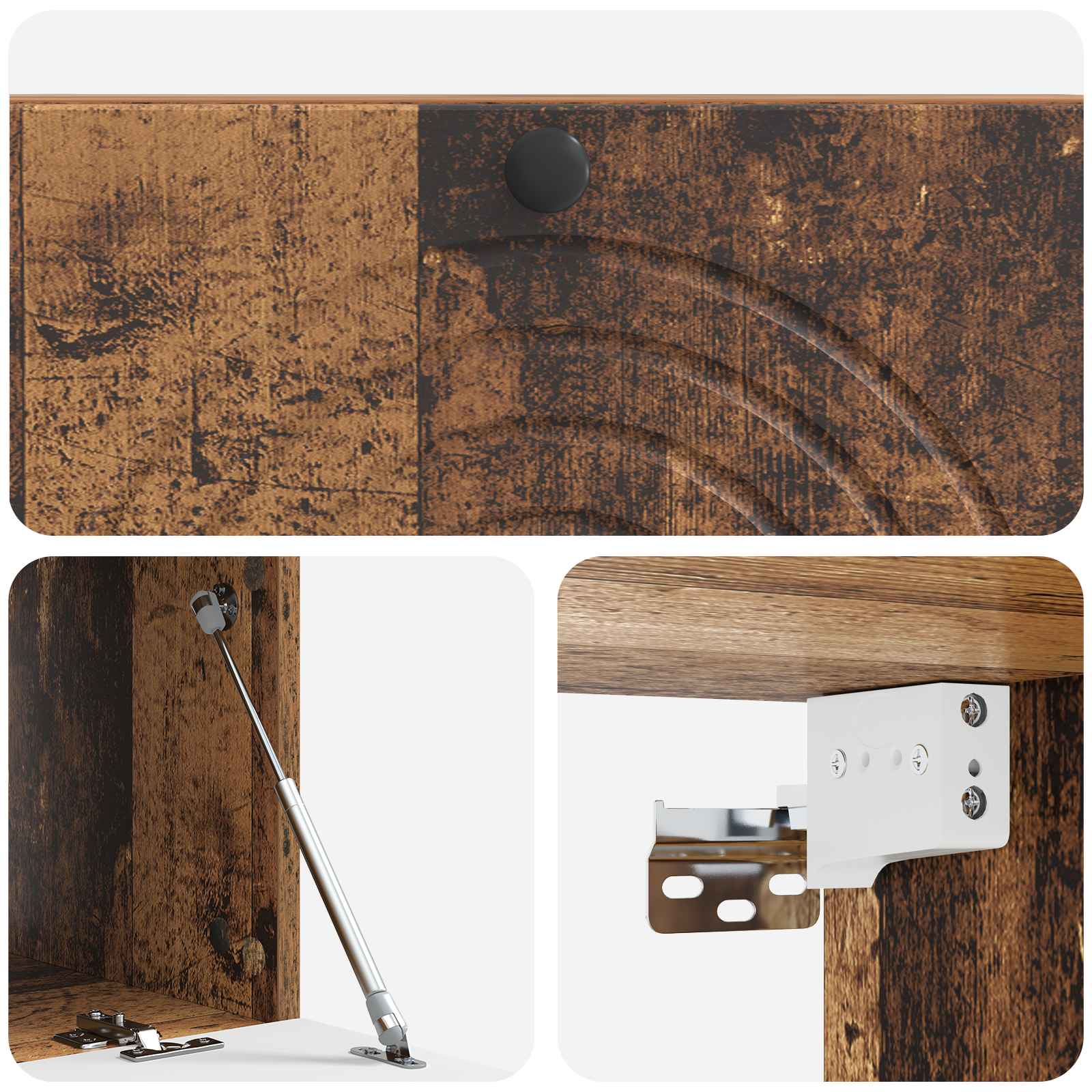 Wandbeugel TV-kast Oud hout 99 x 41 x 30 cm Bewerkt hout