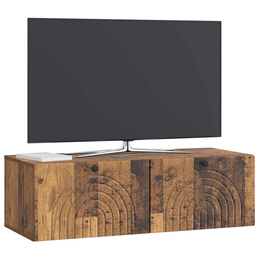 Wandbeugel TV-kast Oud hout 99 x 41 x 30 cm Bewerkt hout