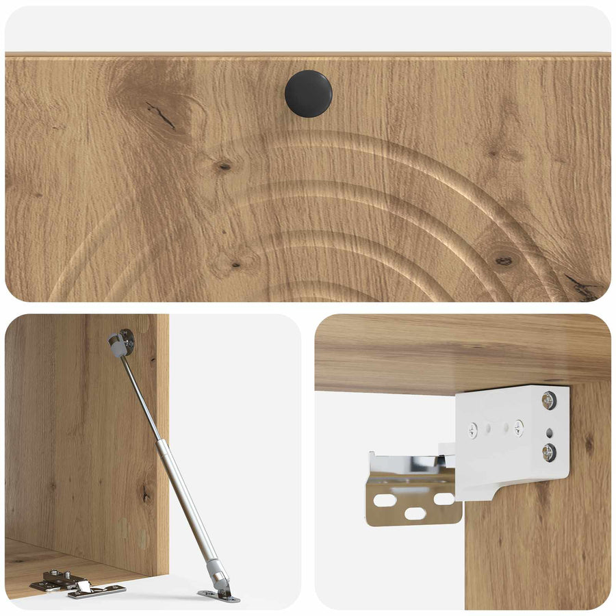 Wandbeugel TV-kast Artisanaal eiken 99 x 41 x 30 cm