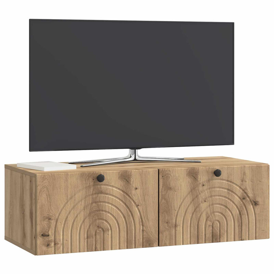 Wandbeugel TV-kast Artisanaal eiken 99 x 41 x 30 cm