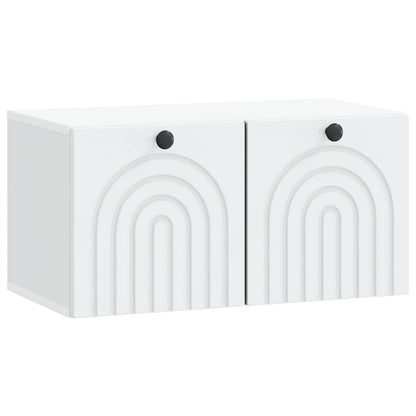 Wandbeugel TV-kast Wit 59,5 x 31 x 30 cm Bewerkt hout